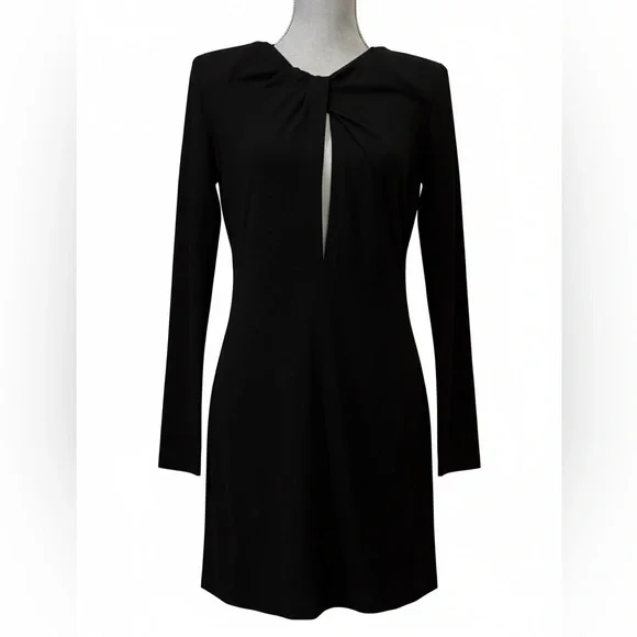 Anine Bing Black Long-Sleeve Keyhole Amaya Mini Dress - Picture 7 of 9